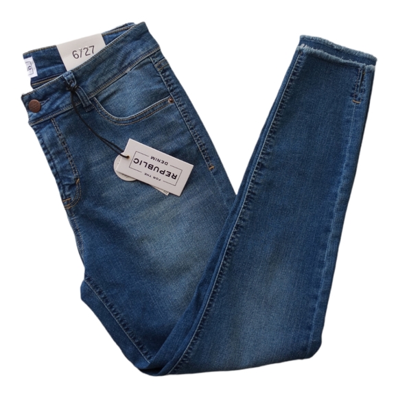 For The Republic Denim - For The Republic Denim Skinny Jeans Size 6/27 Blue Stretch Mid Rise NWT